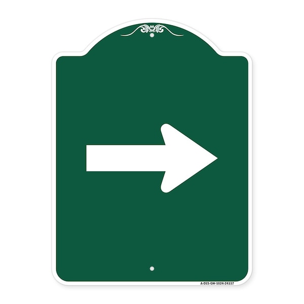 Signmission Designer Series Sign-Arrow Green, Green & White Aluminum Sign, 18" x 24", GW-1824-24337 A-DES-GW-1824-24337 - main